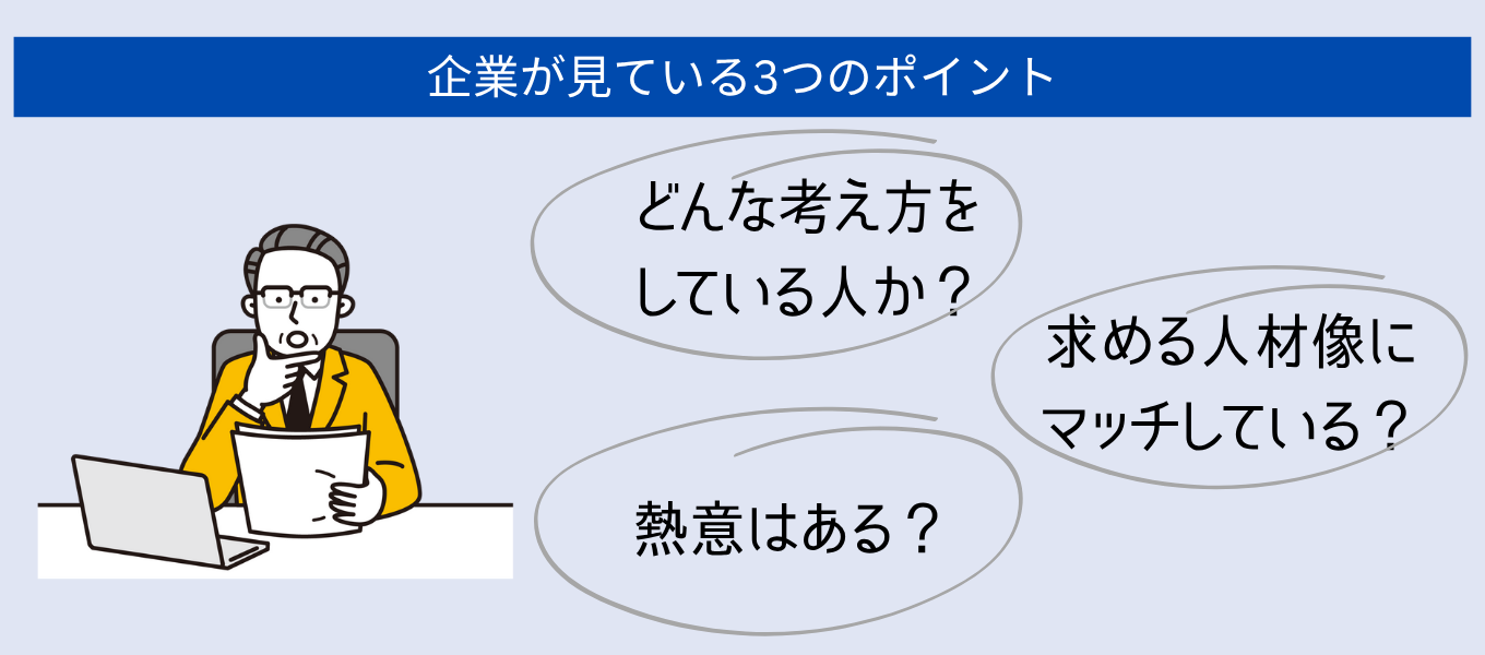 企業が見ている3つのポイント